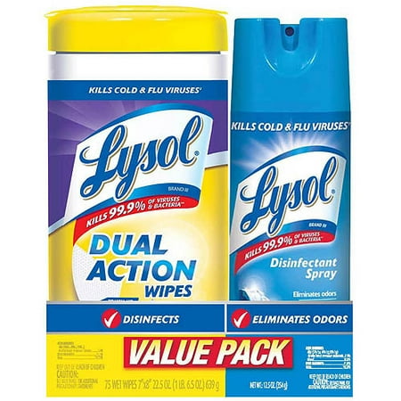 Lysol Dual Action Disinfecting Wipes & W