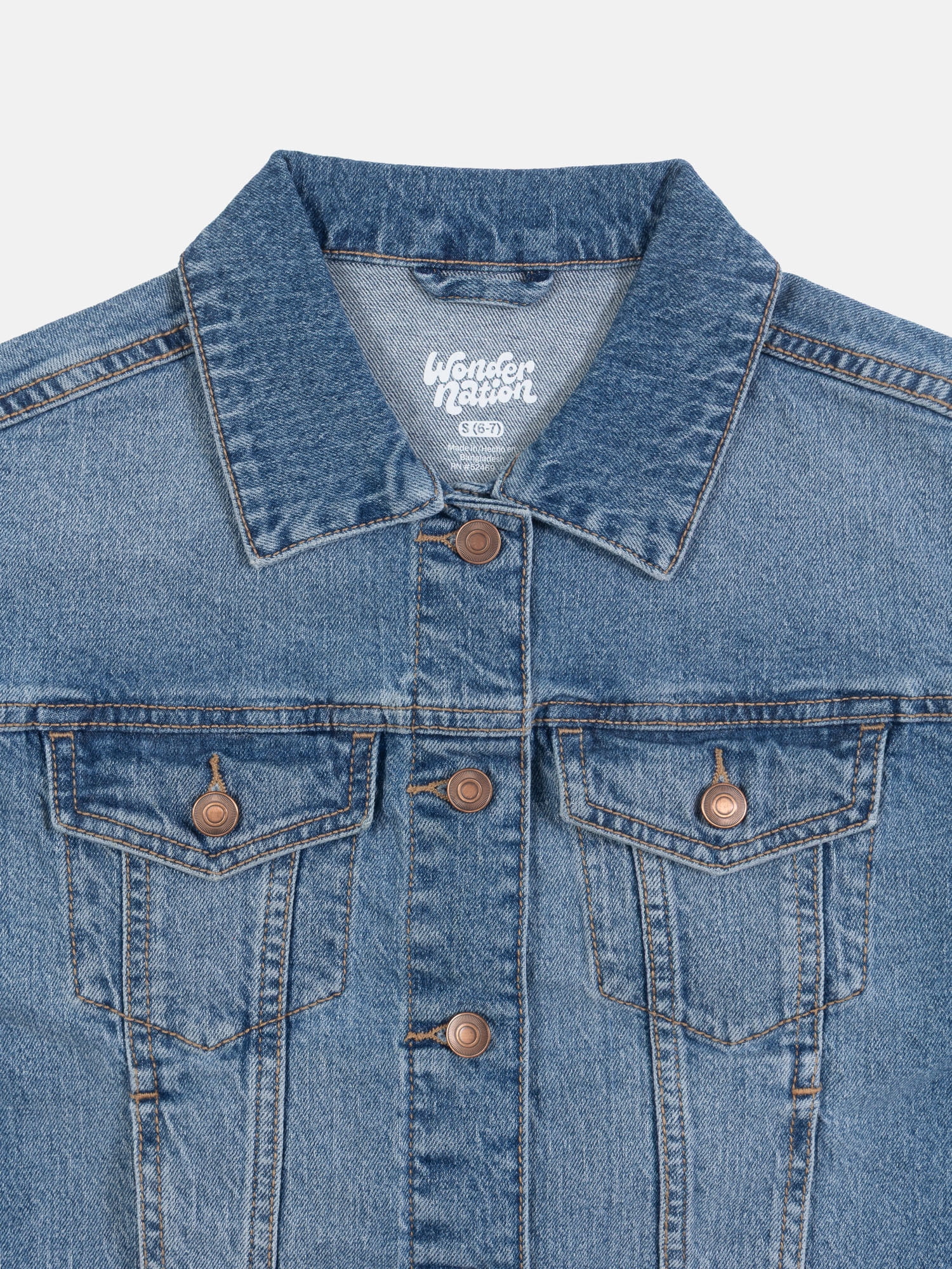 Wonder Nation Girls Denim Trucker Jacket, Sizes 4-18 & Plus