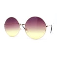 thumbnail image 2 of Classic Oversize Joplin Style Hippie Round Circle Lens Sunglasses Gold - Purple Yellow, 2 of 4