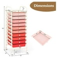 thumbnail image 2 of Rolling Cart with Storage Drawers, Utility Cart with Removable Plastic Drawers, Lockable Wheels, Art Cart for Classroom Organization Art Supplies Office Scrapbook (10 Drawers, Mixed-pink), 2 of 8