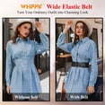 thumbnail image 6 of WHIPPY Women Elastic Wide Belt, Stretch Waist Belt for Dresses, 6 of 9