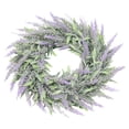 thumbnail image 1 of Corona de lavanda artificial para puerta de entrada, pared o ventana, con hojas de 14.2 pulgadas. Verde púrpura, 1 of 8