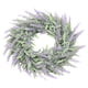 thumbnail image 1 of Corona de lavanda artificial para puerta de entrada, 36 cm, hojas estilo granja. Verde púrpura, 1 of 8