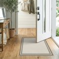 thumbnail image 2 of ODIKA 2'x3' Washable Doormat Non-Slip, Low Pile Beige Neutral Solid Farmhouse Geometric Frame Muted Tones Abstract for Entryway, Kitchen, Laundry Room, 2 of 7