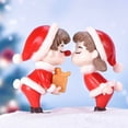 thumbnail image 4 of 2 Pcs /Ensemble Mini Poupées de Couple de Noël Adorables Figurines en Résine Décoration, 4 of 6