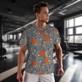 thumbnail image 3 of Wukai Floral Squirrel Print Men's Short-Sleeved Mesh T-Shirt,Quick-Dry Short Sleeve Workout T-Shirt-4X-Large, 3 of 8