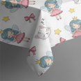 thumbnail image 6 of White Fairy Cat Pattern Rectangle Tablecloth 60"x102",Waterproof Polyester Rectangle Table Cloth, Wipeable Spillproof Polyester Tablecloth for Dining, Camping, Indoor and Outdoor, 6 of 6