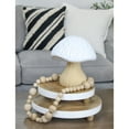 thumbnail image 2 of AuldHome Design Farmhouse Round Wooden Risers (Set of 2, White Trim), Rustic Decorative Risers for Display w/ Natural Mango Wood and Enamel Trim, 2 of 8