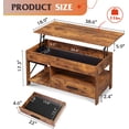 thumbnail image 2 of WLIVE Coffee Table for Living Room, Lift Top Coffee Table with Storage, Small Coffee Table with Hidden Compartment and Steel Frame, Wooden Dining Table with Rising Top, Rustic Brown, 2 of 11