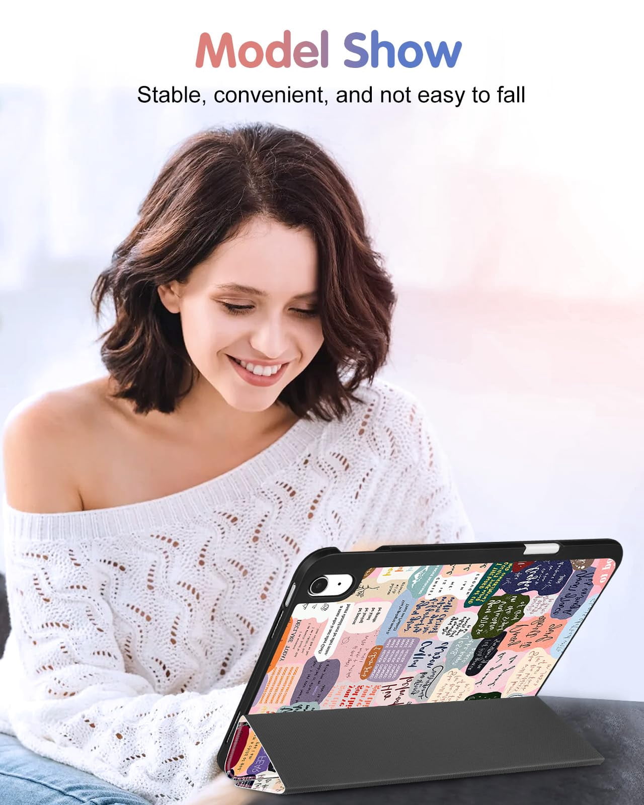 Wazzasoft for iPad A16 Case 2025 - for iPad 10th Generation Case Cute Women Girls Kids Girly Kawaii Quotes Design with Pencil Holder Auto Sleep/Wake Tablet Cover for Apple 11/10 10.9 Inch