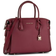 Michael Kors Mercer Ladies Medium Raspberry Red Leather Satchel Bag 30S9GM9S2L506