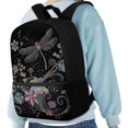 thumbnail image 4 of HUIACONG Floral Dragonfly Backpack for Middle School Girls Large Capacity Breathable Padded Straps for Boys Girls Elementary High School Daily Use, 4 of 6
