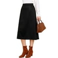 thumbnail image 4 of INSPIRE CHIC Suede Midi Skirts for Women's Work Casual Fall Winter A Line Skirt Trendy XS Black, 4 of 6