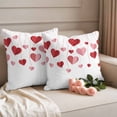 thumbnail image 2 of Valentine's Day Outdoor Waterproof Pillow Covers Set of 2, Abstract Watercolor Falling Red Pink Loves Romantic Heart Pillowcase Decorative Throw Cushion Cases for Patio Garden Couch 26 x 26 Inches, 2 of 9