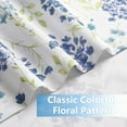 thumbnail image 4 of Bohogeo Watercolor Floral Cafe Kitchen Curtains, Blue Botanical Flower Leaves Print Farmhouse Rod Pocket Tier, Colorful, Set of 2, 28" W x 36" L, 4 of 8