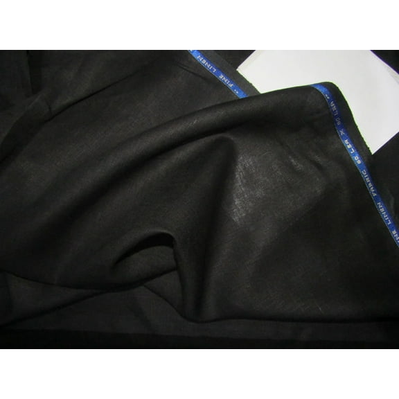 BLACK COLOR LINEN 60 LEA ~58quot;~wide by the yard