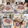 thumbnail image 5 of 5'x7' Area Rugs, Boho Orange Blue Indoor Outdoor Area Rug for Living Room Bedroom, Boho Vintage Geometric Ethnic Art Washable Bathroom Rugs Kitchen Floor Carpet Mats Home Decor Aesthetic, 5 of 8