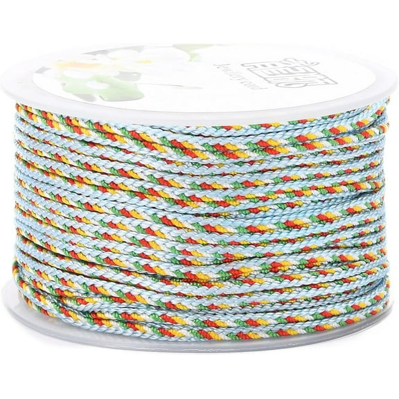 Multi-Color Decorative Nylon Cord Nylon Rope String for Home Decoration Embellish Costumes Bag Drawstrings Sky Blue 2mm 25.1 Yards(23m)/Roll Making DIY