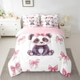 thumbnail image 2 of Erosebridal Princess Bowknot Bedding Sets King with Comforter, Kawaii Panda Duvet Insert, Cute Animal Decor, Reversible 7pcs, 2 of 5