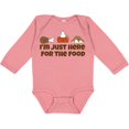 thumbnail image 3 of Inktastic I'm Just Here for the Food Boys or Girls Long Sleeve Baby Bodysuit, 3 of 5