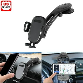 Universal Car Windshield Silicone Dashboard Suction Cup 360 Degree Mount Holder Stand for Cellphones iPhone Android, Long Arm Car Phone Holder with One Button Release Clamp Windscreen Car Cradle