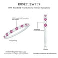 thumbnail image 6 of Rosec Jewels Pink Tourmaline Semi Eternity Stackable Ring with Moissanite - Stacking Ring, 18K White Gold, US 9.00, 6 of 7