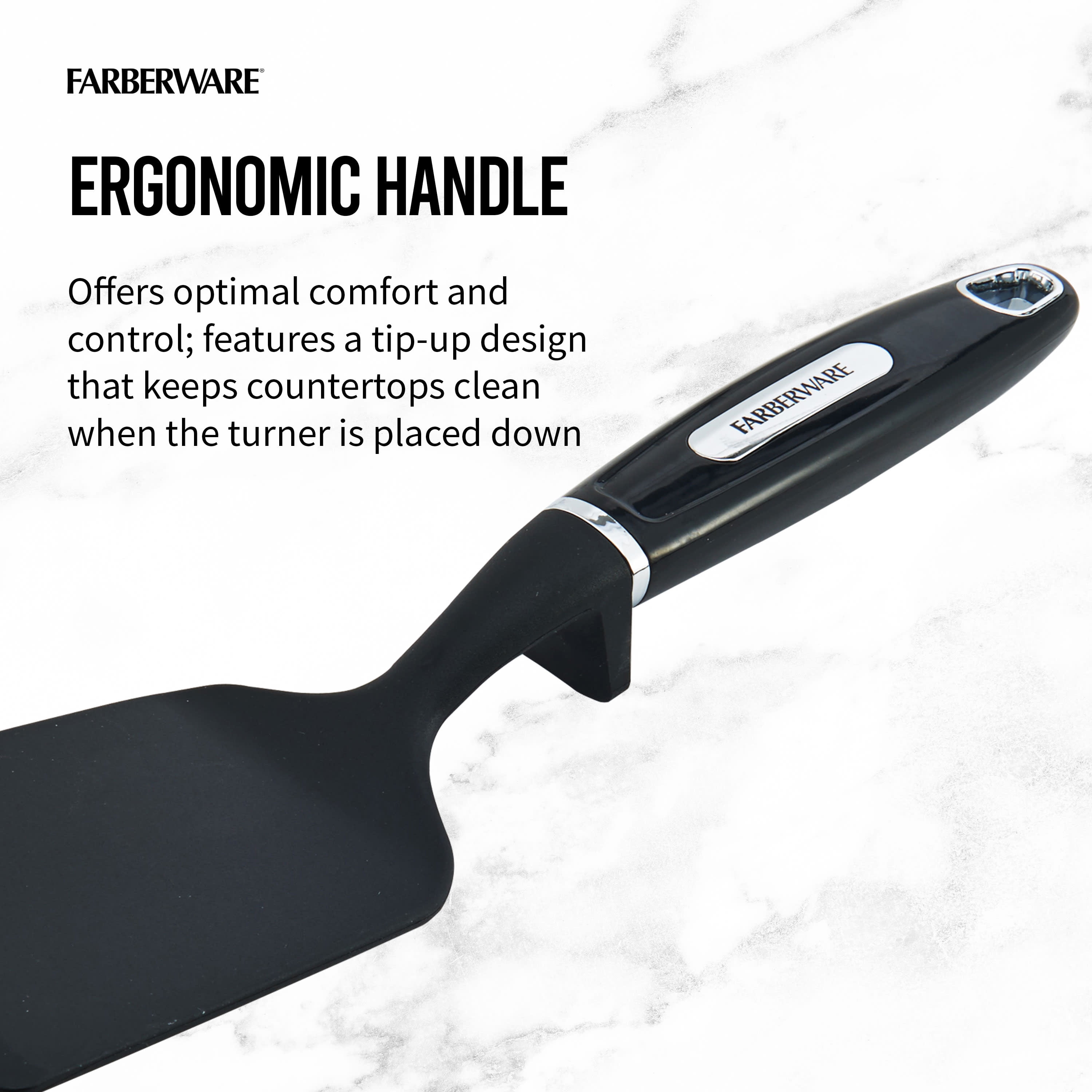 Farberware Soft Grips Nylon Short Turner, Size: 11.81 inch, Black
