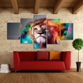 thumbnail image 2 of kurtrusly 5pcs Panel Colorful Animals Lion Modular Frame Canvas High Definition Printed Oil Painting Poster Picture, 2 of 9