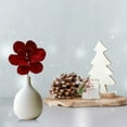 thumbnail image 6 of Christmas Flower Decoration, Christmas Artificial Flowers, Glitter Christmas Floral Arrangement for Holiday Home Decoration, Durable High Simulation Material, 25cm Size, White and Burgundy Colors, 6 of 8