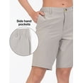 thumbnail image 3 of Little Donkey Andy Women's 10 Inch Quick Dry Bermuda Lightweight Shorts Stretch Golf Hiking Travel Light Gray Heather 3XL, 3 of 5