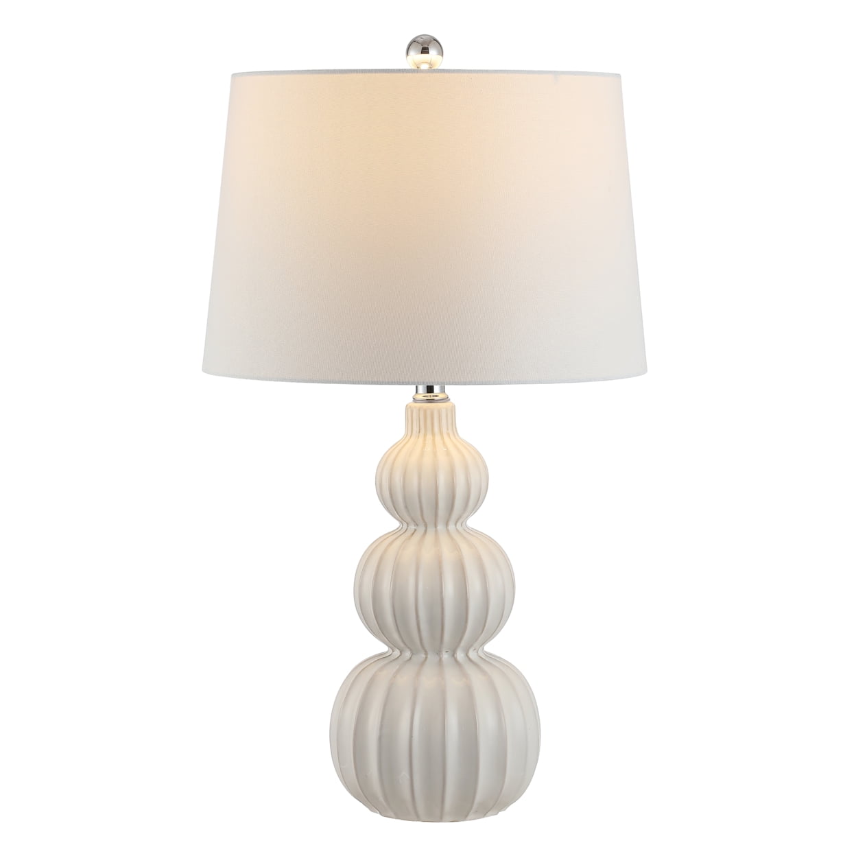 Safavieh Brooks 15 in 1-Light Modern Blue Table Lamps with Clear Glass White Transitional Shades