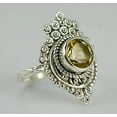 thumbnail image 2 of Navya Craft Citrine Round 925 Sterling Silver Handmade Women Statement Ring, Yellow Gemstone Jewelry Size 11.5, 2 of 5