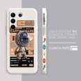 thumbnail image 3 of Case For VIVO S5 S6 S7 S9 S10 S15 S16 S16E T1 V15 V20 V23 PRO 5G Simple Liquid Silicone Case Stylish Luxurious Space Astronauts, 3 of 5