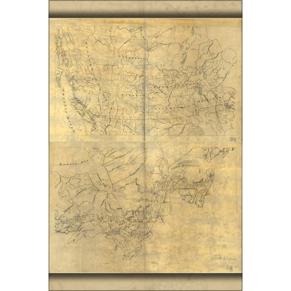 24"x36" Gallery Poster, Outline map of Canada 1893