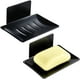 2 Pack Self-Adhesive Soap Dish Soap Holer Soap Box Soap Case Wall Mounted Soap Tray for Bathroom Kitchen Black 4.9x3.3x1.8in – image 1 sur 6