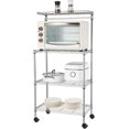 thumbnail image 2 of Kitchen Baker's Rack with Rolling Wheels, Kitchen Microwave Stand Kitchen Storage Shelf Rack Coffee Bar Table, Kitchen Bakers Rack Rolling Microwave Oven Cart Storage Rack Shelving Unit Organizer, 2 of 6