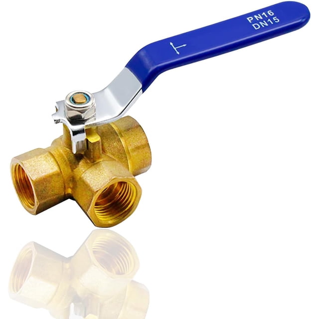 Válvula de bola de cobre de 4 vías y 3 vías, tipo T, tipo L, 2/3/6 vías, rosca interna de 1 pulgada, tubería de agua de una y dos direcciones, interruptor de gas natural