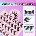 thumbnail image 2 of Lashes Spiky Manga Lashes 14 Pairs Anime False Eyelashes 8D Wispy Eye Lashes Kit with Lash Glue and Lash Tweezers Natural Soft Fake Eyelashes (Cutes), 2 of 14