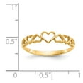 thumbnail image 4 of 14K Yellow Gold Ring Band Themed Hearts, Size 8, 4 of 5