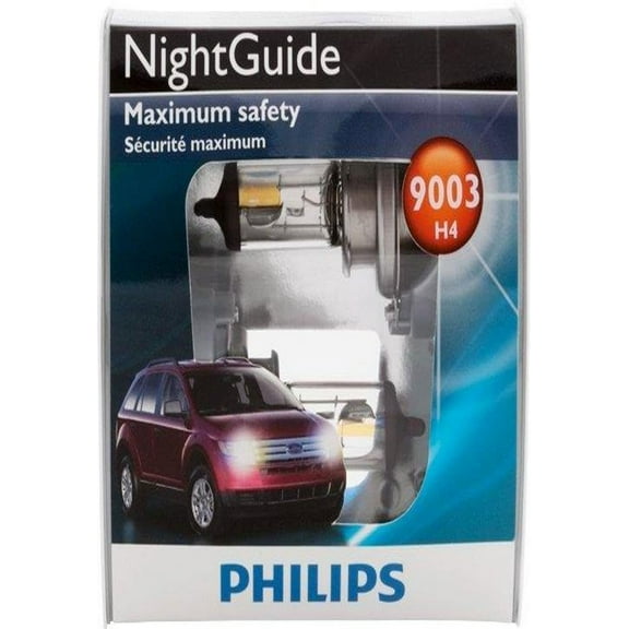 Philips 9003 NightGuide Headlight Bulb, Pack of 2