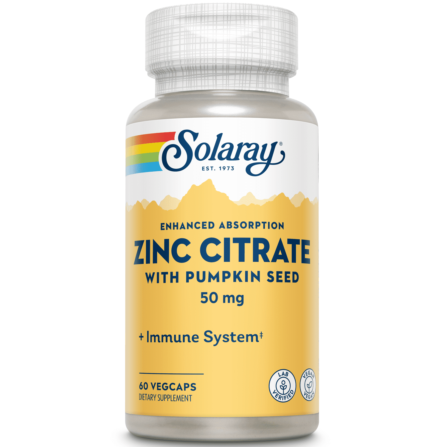 Solaray Zinc Citrate 50mg Immune Function, Cellular & Skin Health Support Easy Digestion