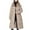 Khaki, variant on Women's Long Parka Coat, Winter Thick Cotton Padded Maxi Jackets with Pockets, Warm Outwear Overcoat with Belt Black M