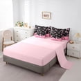thumbnail image 5 of Feelyou Kawaii Bow-tie Bedding Comforter Set 7pcs, Cartoon Black Pink King Bedding Sets, 5 of 8