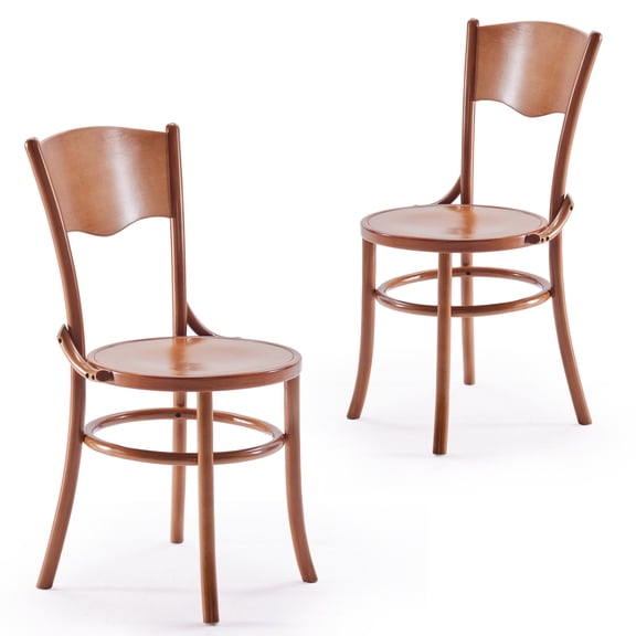 Solid Wood Dining Chairs Set of 2  Fully Assembled Rustic Farmhouse Mid Century Kitchen & Dining Room Seats