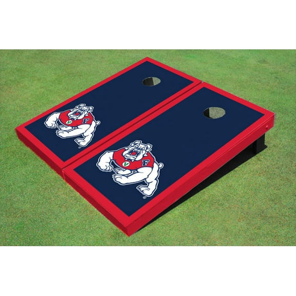 Fresno State Bulldog Navy Blue Matching Border Cornhole Boards