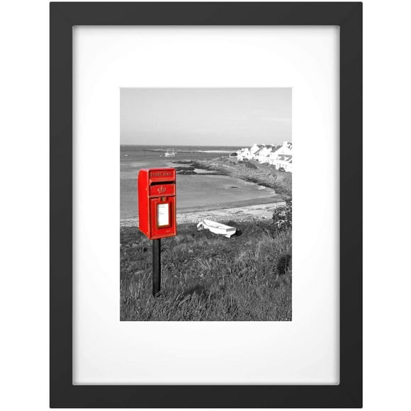 AmPm Tempered Glass 12x18 inch Poster Frame Black Wood Photo Picture Frame for Wall Vertically or Horizontally Display, Mounting Hardware Included