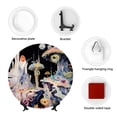 thumbnail image 4 of Wukai Cute Mushroom Landscape Print Decorative Plate for Display,Bone China Decorative Plate, Ceramic Dinner Plate with Stand, Vertical Ceramic Plate-10in, 4 of 6