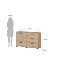 thumbnail image 5 of Tvilum Sofia 6 Drawer Double Dresser for Adults, Jackson Hickory, 5 of 16