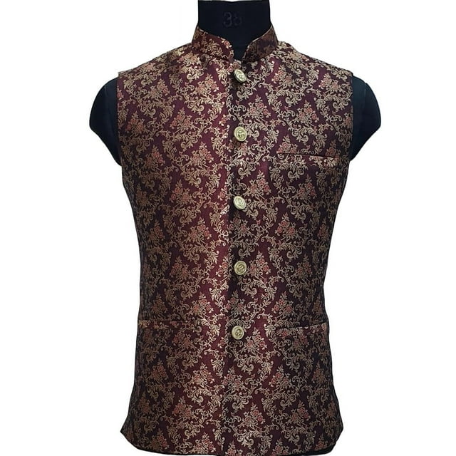 Bellisimo Fashon Men's Luxury Embroidered Nehru Jacket Vests