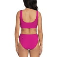 thumbnail image 3 of Daiia Darkmagenta Women's Bikini Set Two Piece Swimsuit High Waisted Bikini Adjustable Straps Bikini Perfect for Beach, Pool, and Summer Vacation-Large, 3 of 9